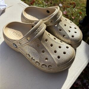 CROCS Kids Sparkly Sandals - Gold